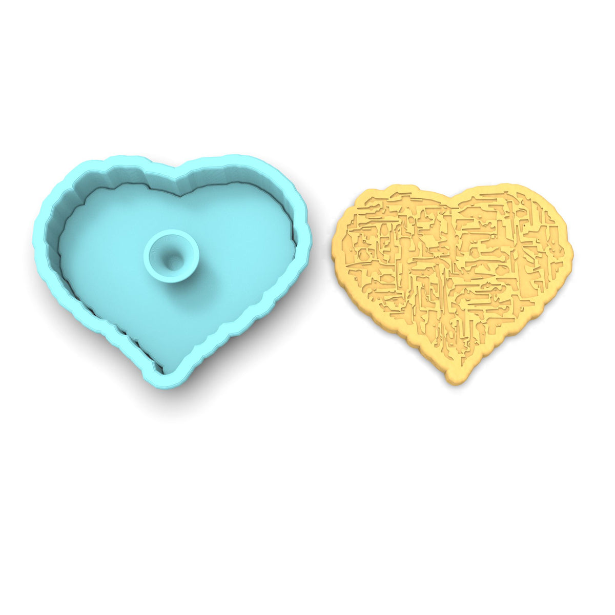 Gun Heart Cookie Cutter | Stamp | Stencil #1 Boys/ Army / Outdoorsman Cookie Cutter Lady 