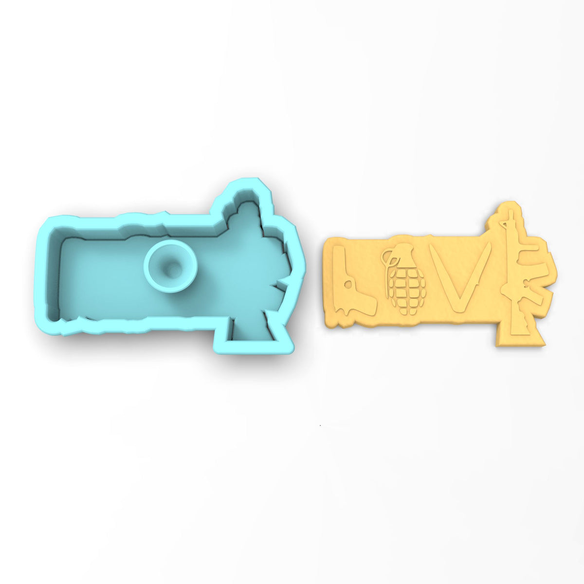 Gun Love Cookie Cutter | Stamp | Stencil #1