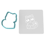 Halloween Cat Cookie Cutter | Stamp | Stencil #1 Halloween / Fall Cookie Cutter Lady 2 Inch Small Cupcake Cutter Only Yes