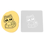 Halloween Cat Cookie Cutter | Stamp | Stencil #1 Halloween / Fall Cookie Cutter Lady 2 Inch Small Cupcake Stamp Only Yes