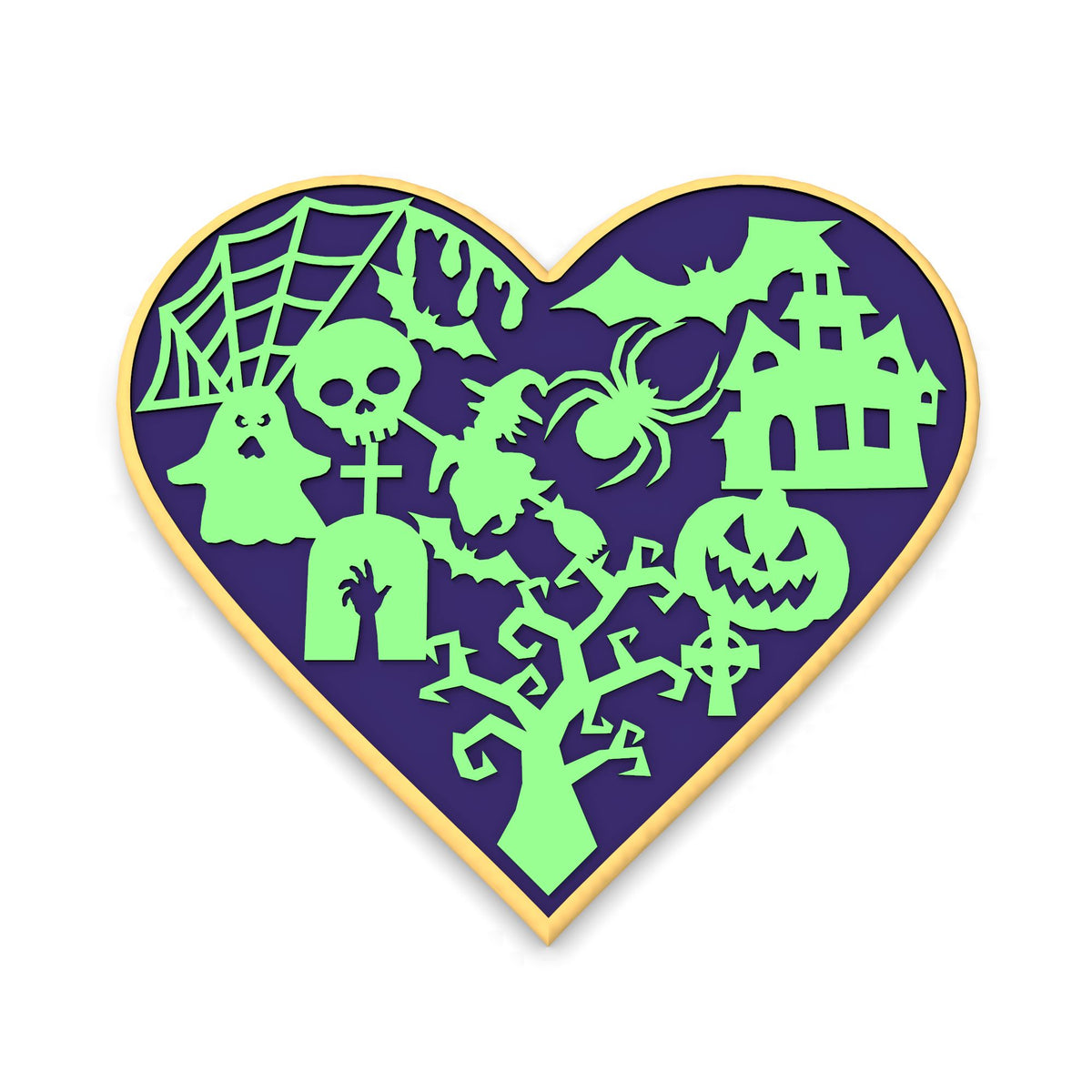 Halloween Heart Cookie Cutter | Stamp | Stencil #1