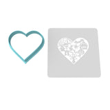 Halloween Heart Cookie Cutter | Stamp | Stencil #1