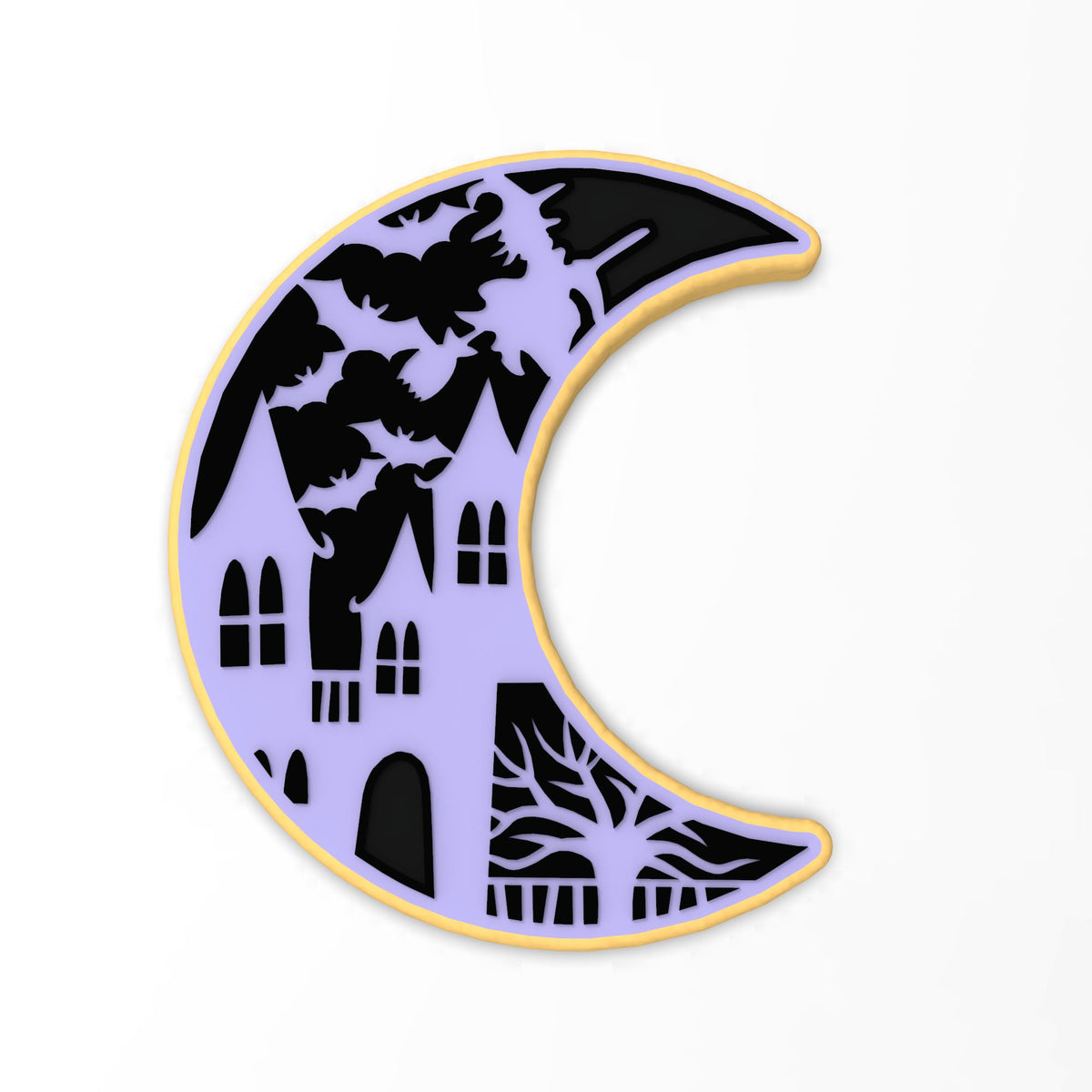 Halloween Moon Cookie Cutter | Stamp | Stencil #1