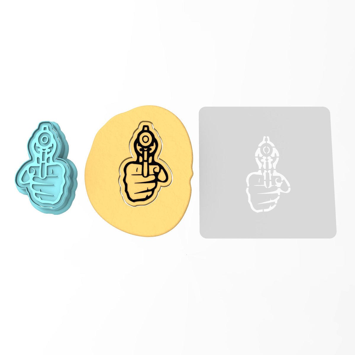 Handgun Cookie Cutter | Stamp | Stencil #1