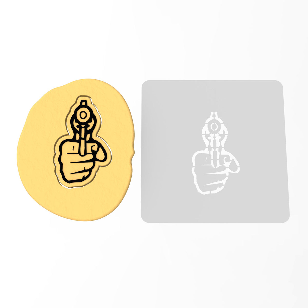 Handgun Cookie Cutter | Stamp | Stencil #1