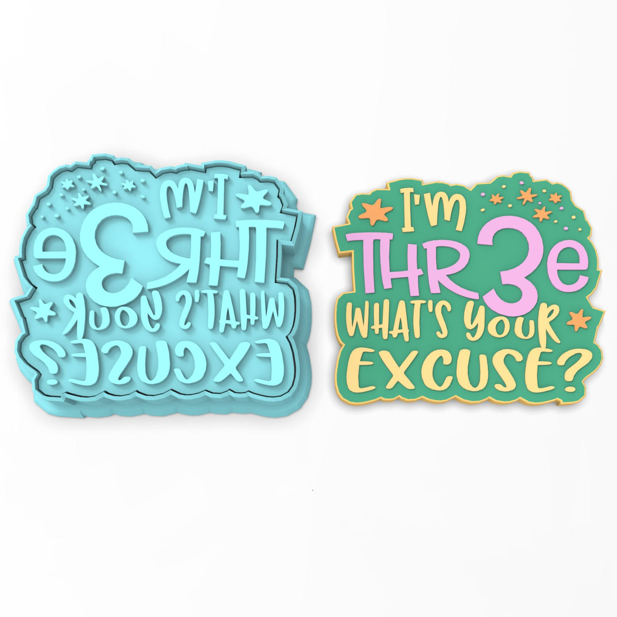 Happy 3rd Birthday Cookie Cutter | Stamp | Stencil #1