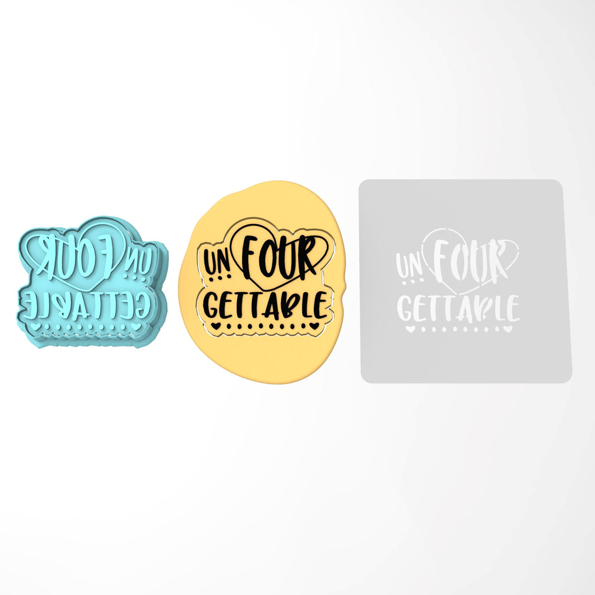 Happy 4th Birthday Cookie Cutter | Stamp | Stencil #1