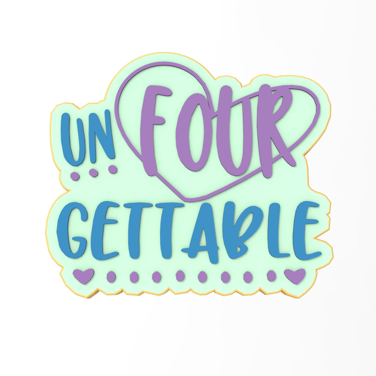 Happy 4th Birthday Cookie Cutter | Stamp | Stencil #1
