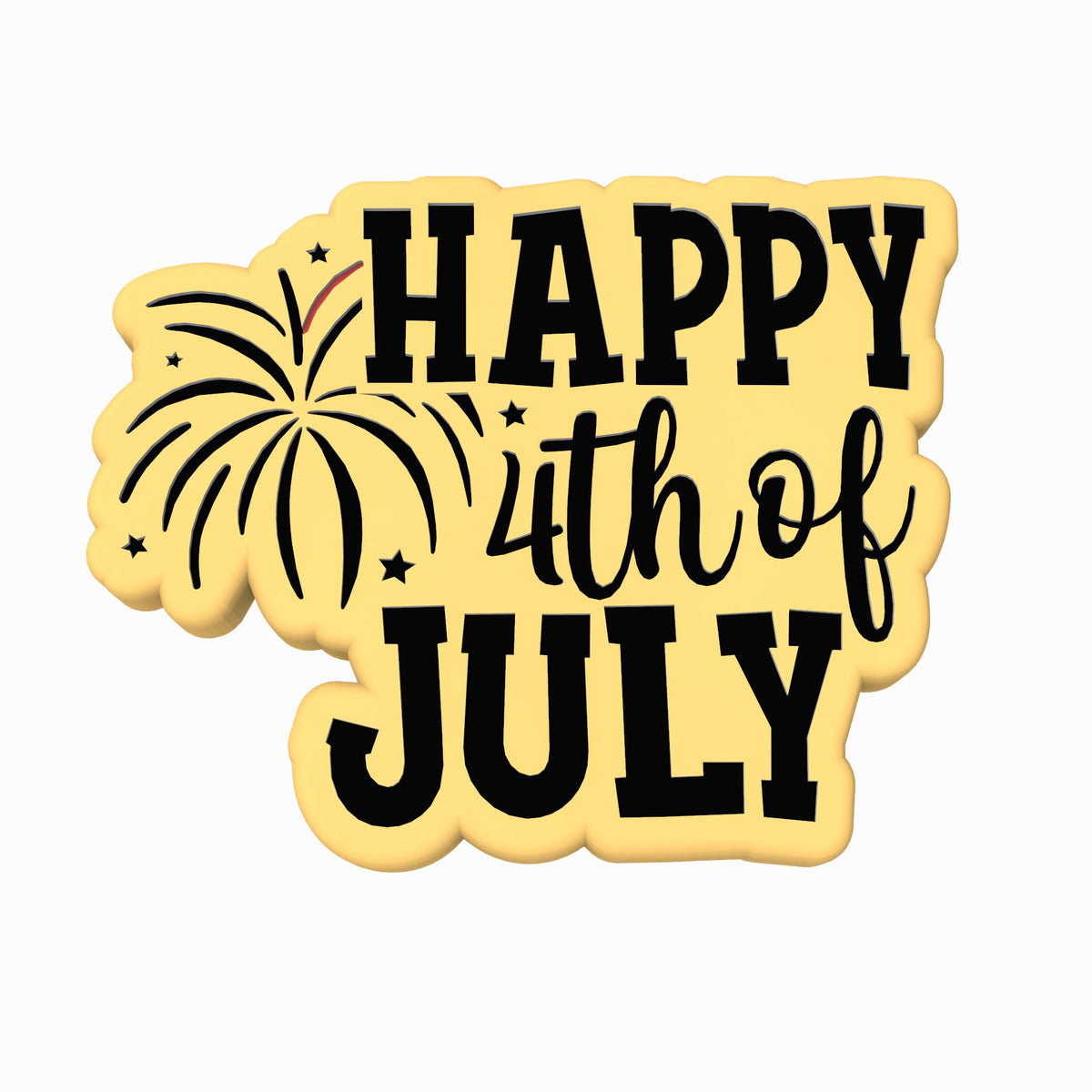 Happy 4th of July Cookie Cutter | Stamp | Stencil #1
