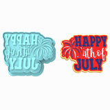Happy 4th of July Cookie Cutter | Stamp | Stencil #1