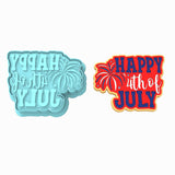 Happy 4th of July Cookie Cutter | Stamp | Stencil #1