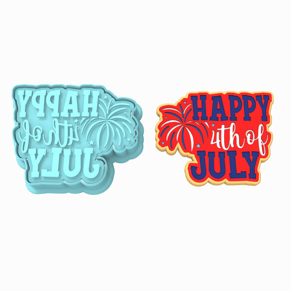 Happy 4th of July Cookie Cutter | Stamp | Stencil #1