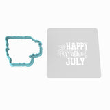 Happy 4th of July Cookie Cutter | Stamp | Stencil #1
