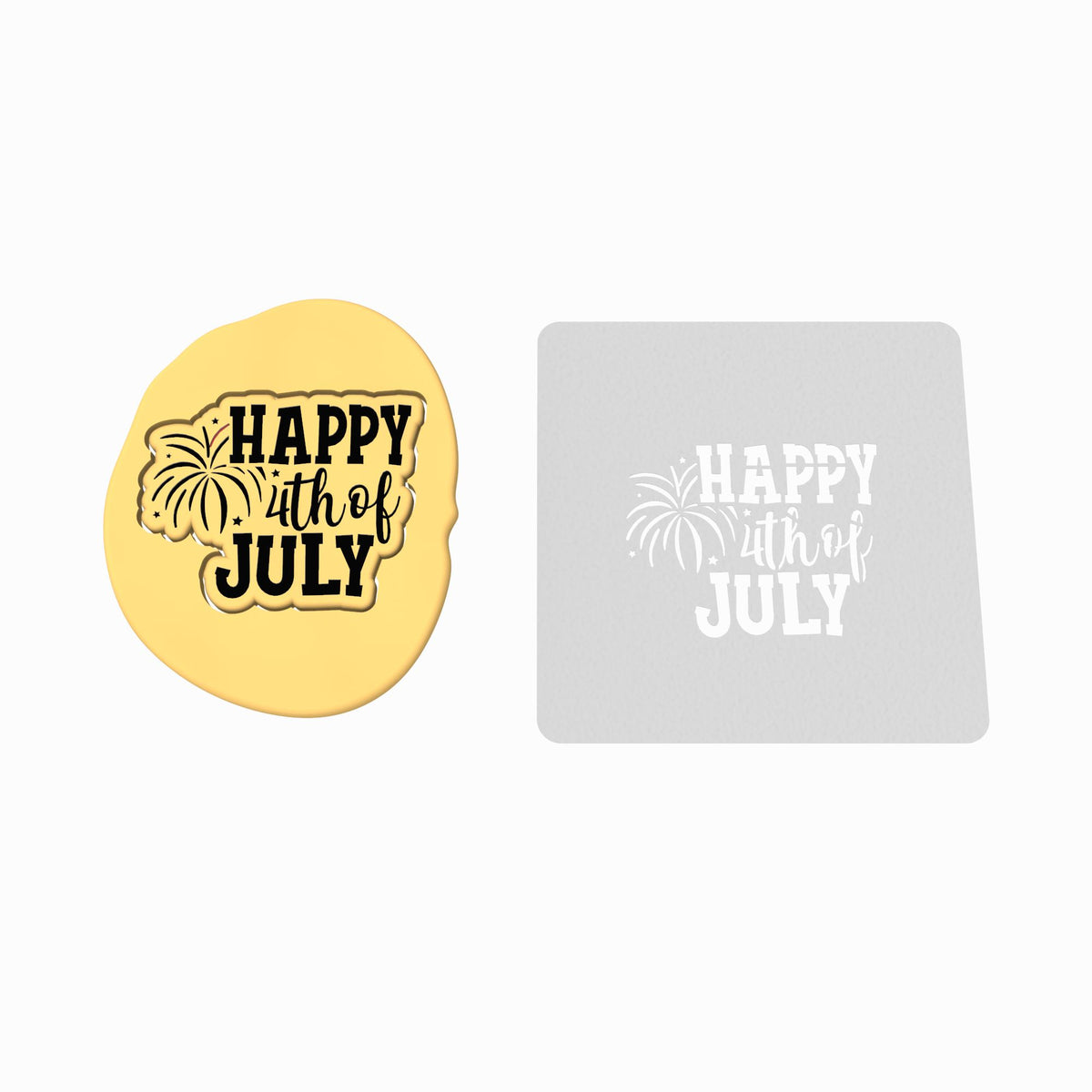Happy 4th of July Cookie Cutter | Stamp | Stencil #1
