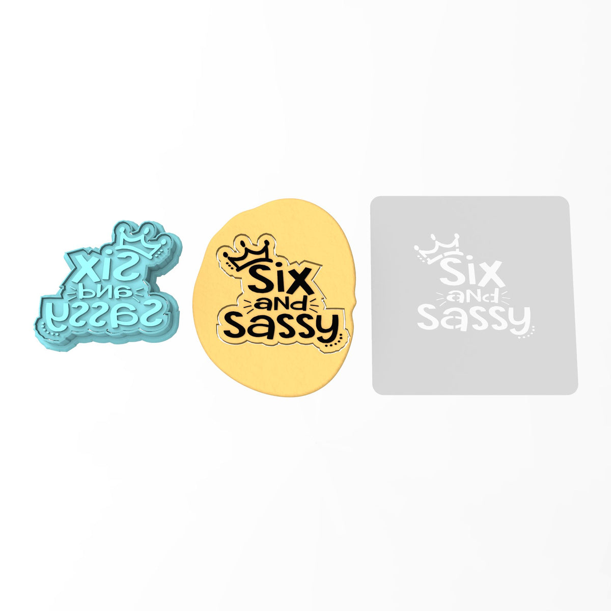 Happy 6th Birthday Cookie Cutter | Stamp | Stencil #1