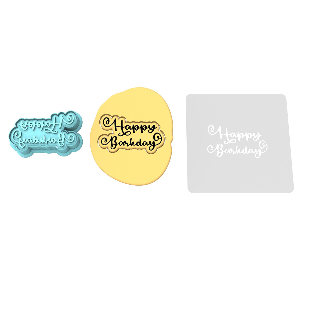 Happy Barkday Cookie Cutter | Stamp | Stencil #1