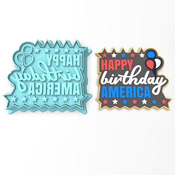 Happy Birthday America Cookie Cutter | Stamp | Stencil #1