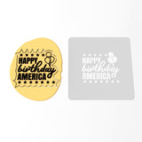 Happy Birthday America Cookie Cutter | Stamp | Stencil #1