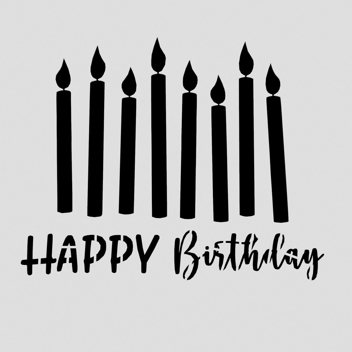 Happy Birthday Candles Cookie Cutter | Stamp | Stencil #1