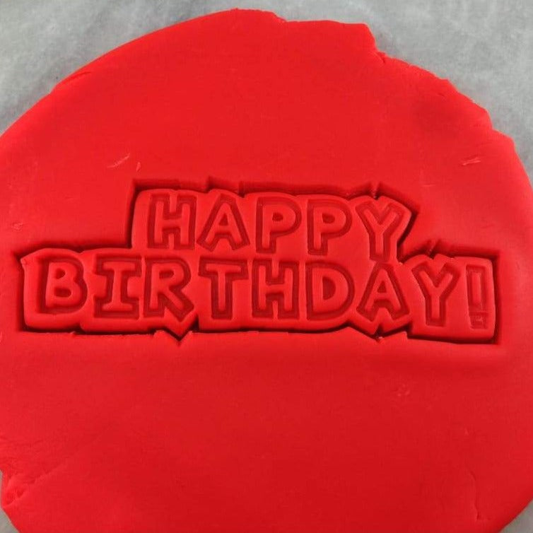 Happy Birthday Cookie Cutter  Outline & Stamp