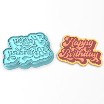 Happy Birthday Cookie Cutter | Stamp | Stencil #2