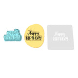 Happy Birthday Cookie Cutter | Stamp | Stencil #4