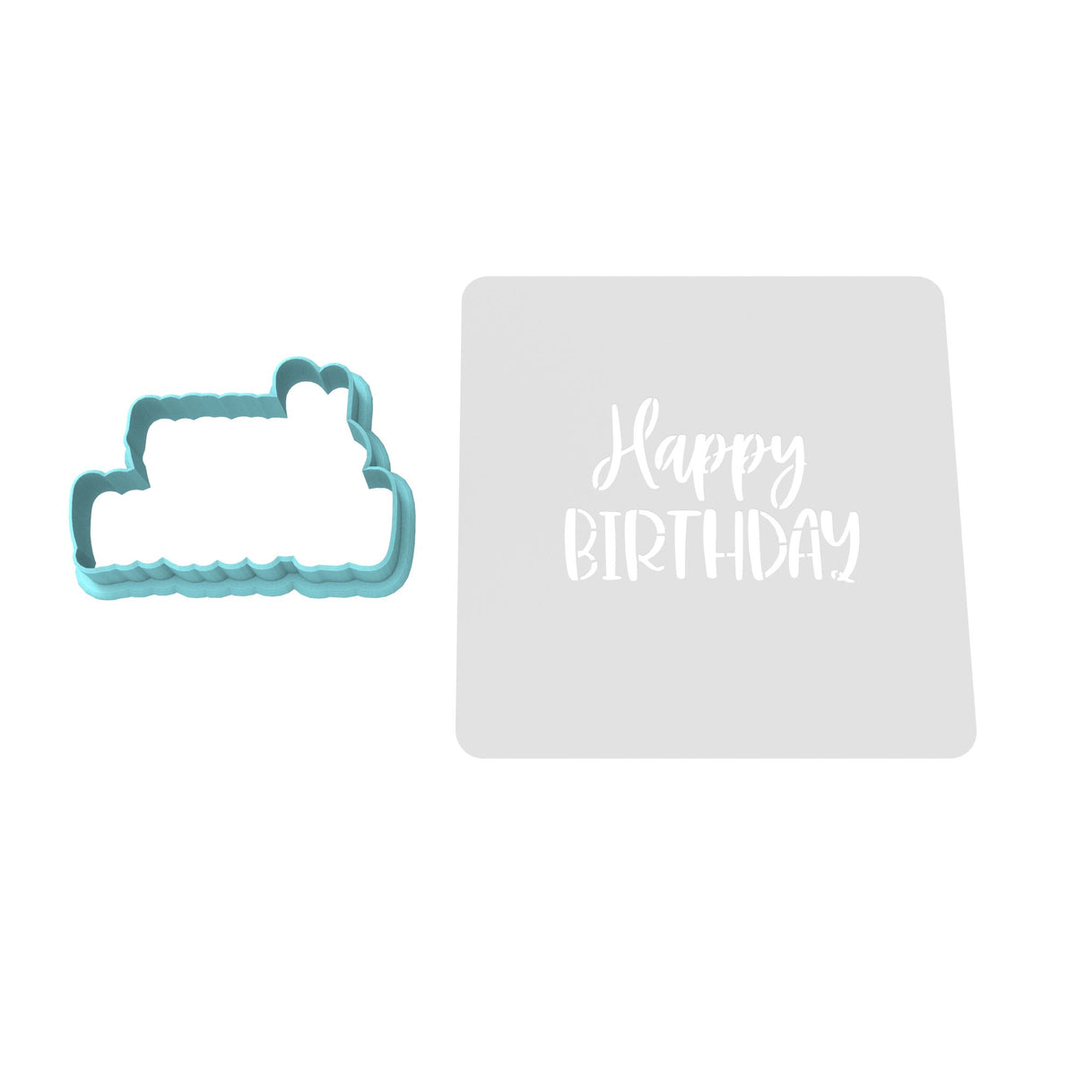 Happy Birthday Cookie Cutter | Stamp | Stencil #4