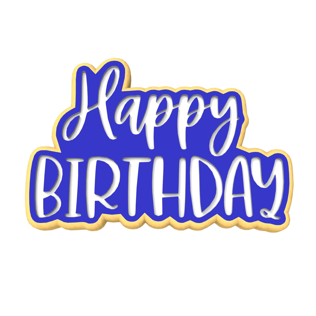 Happy Birthday Cookie Cutter | Stamp | Stencil #4