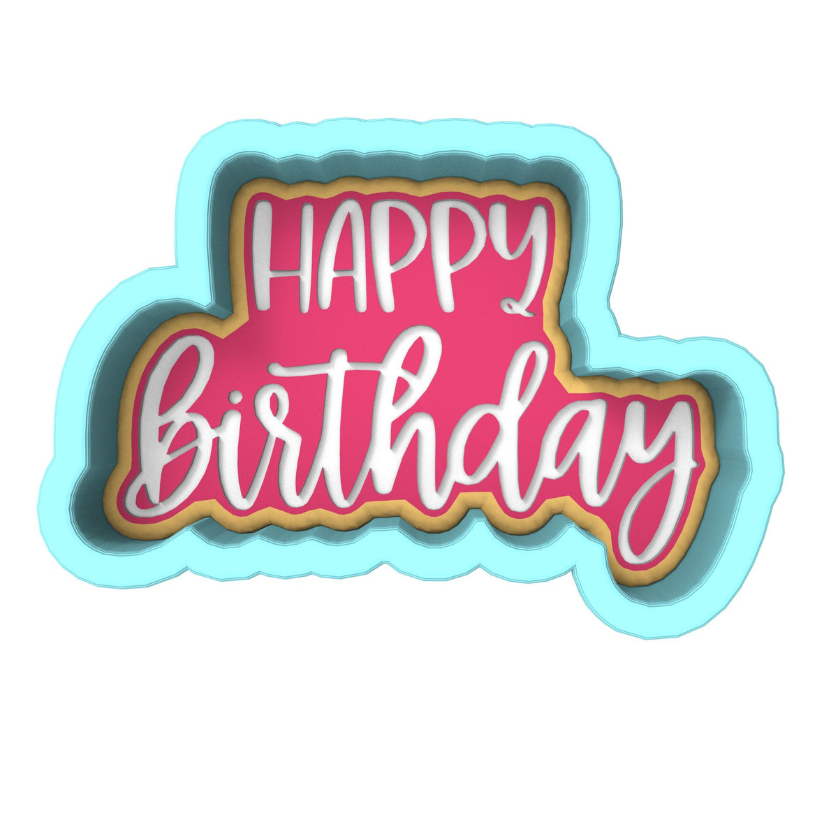 Happy Birthday Cookie Cutter | Stamp | Stencil #5