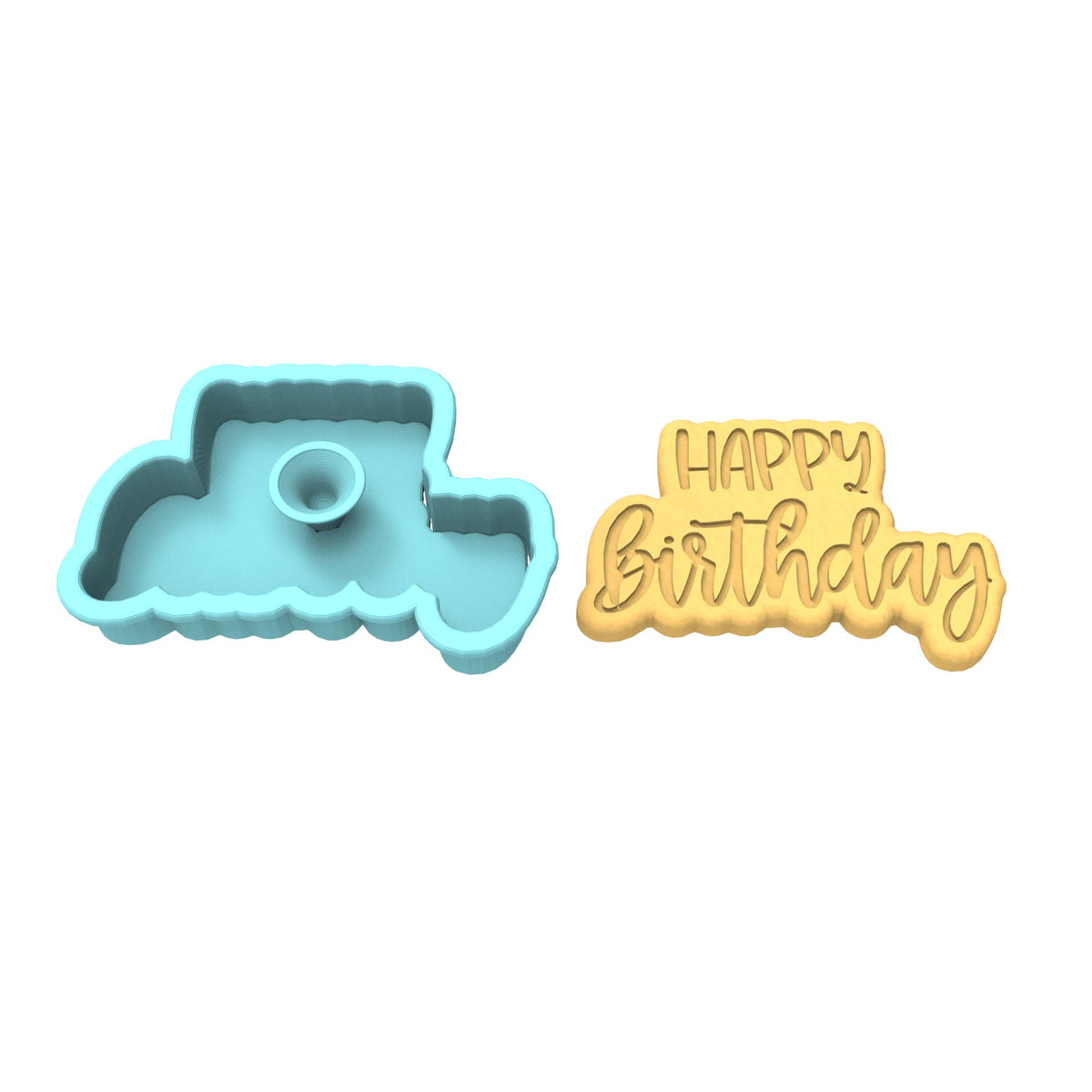 Happy Birthday Cookie Cutter | Stamp | Stencil #5
