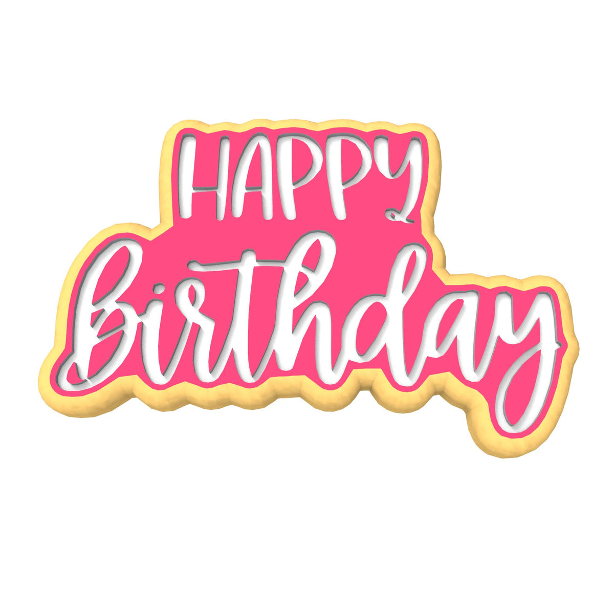 Happy Birthday Cookie Cutter | Stamp | Stencil #5
