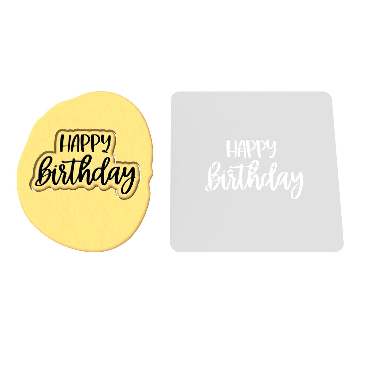 Happy Birthday Cookie Cutter | Stamp | Stencil #5