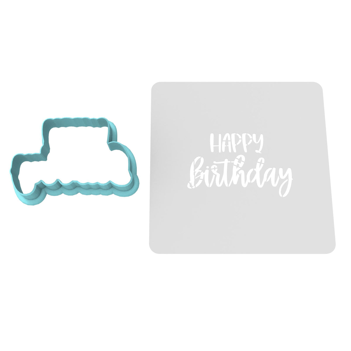 Happy Birthday Cookie Cutter | Stamp | Stencil #5