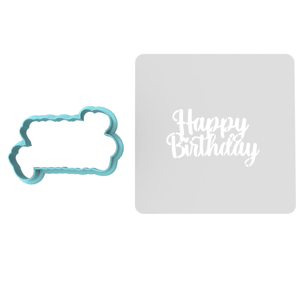 Happy Birthday Cookie Cutter | Stamp | Stencil #6