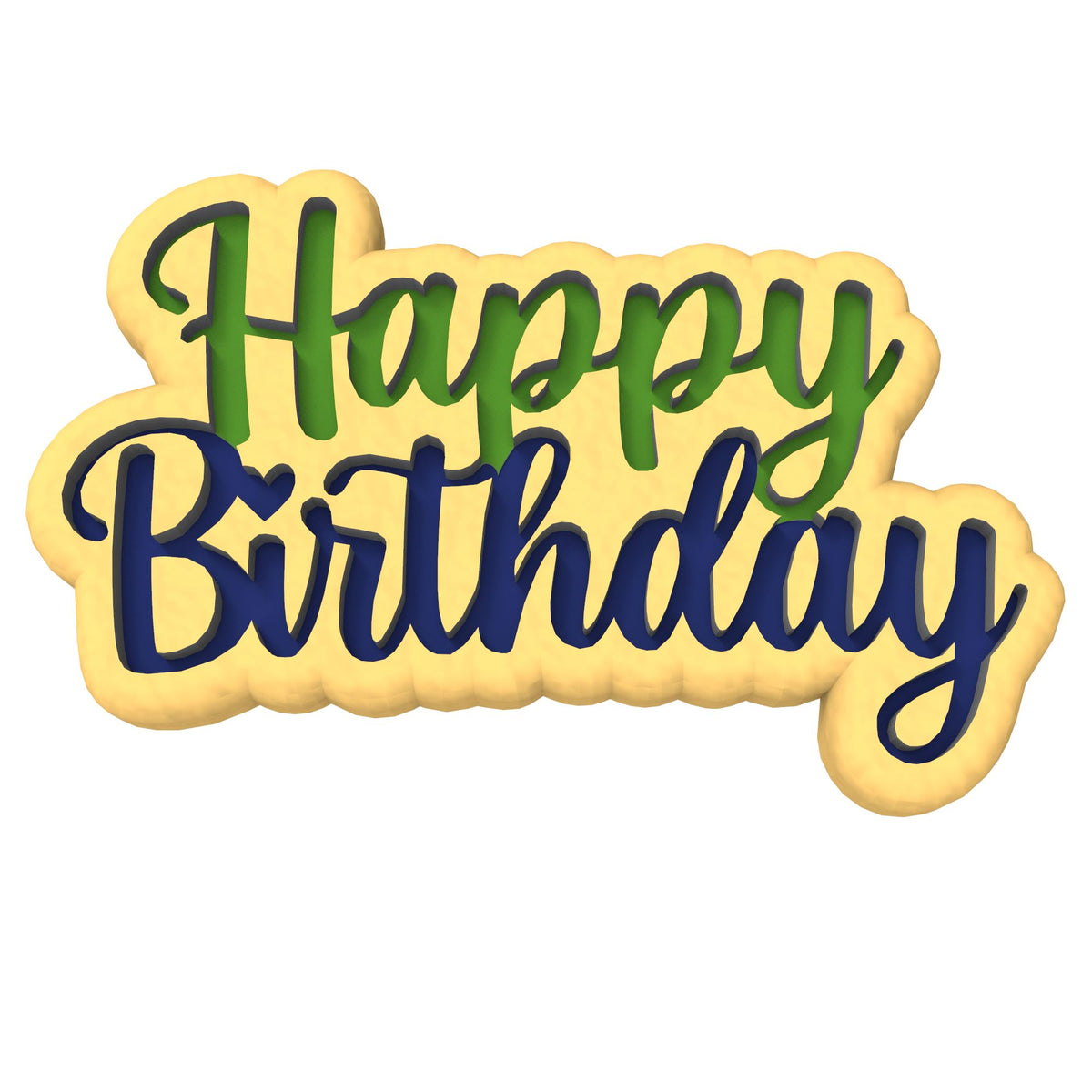 Happy Birthday Cookie Cutter | Stamp | Stencil #6