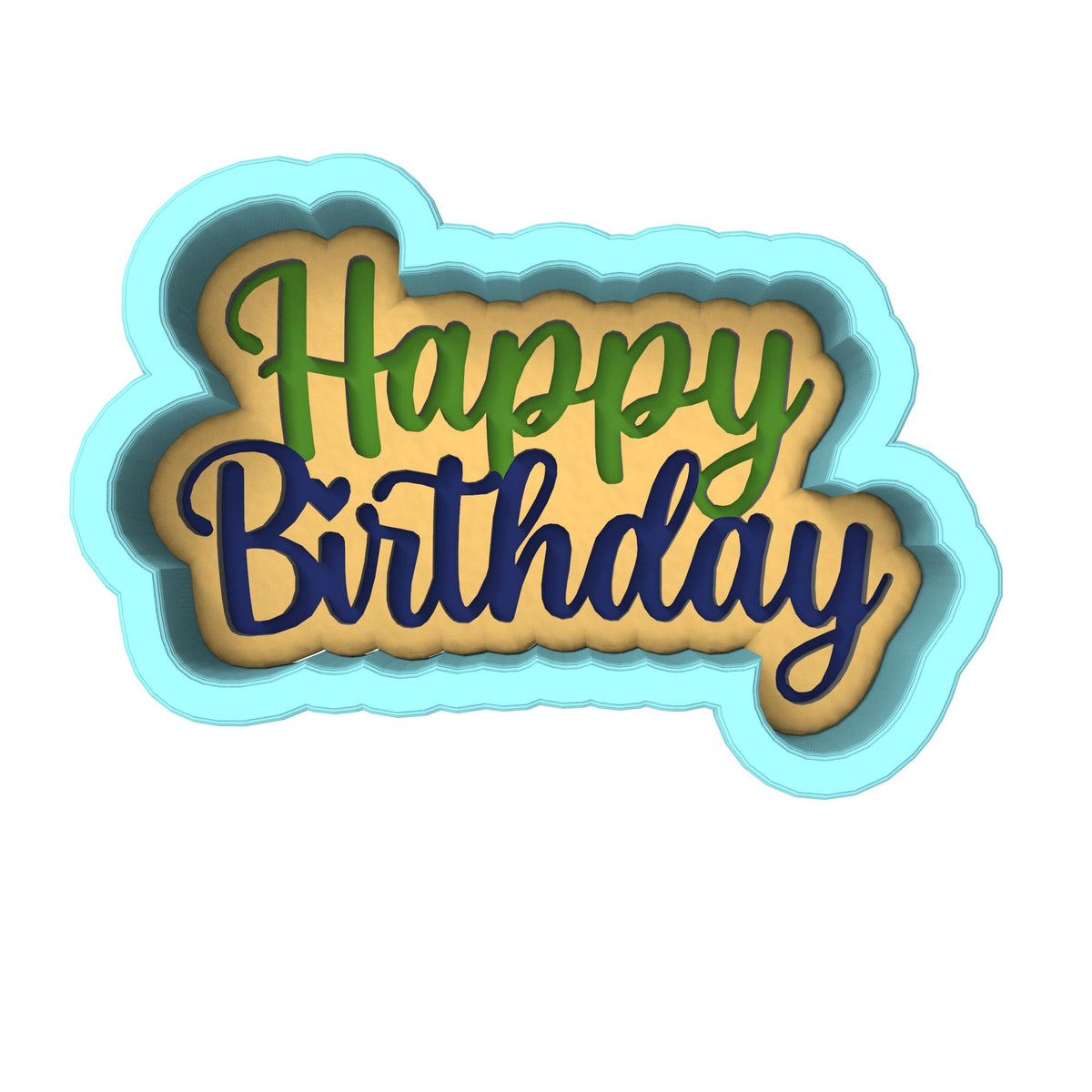 Happy Birthday Cookie Cutter | Stamp | Stencil #6