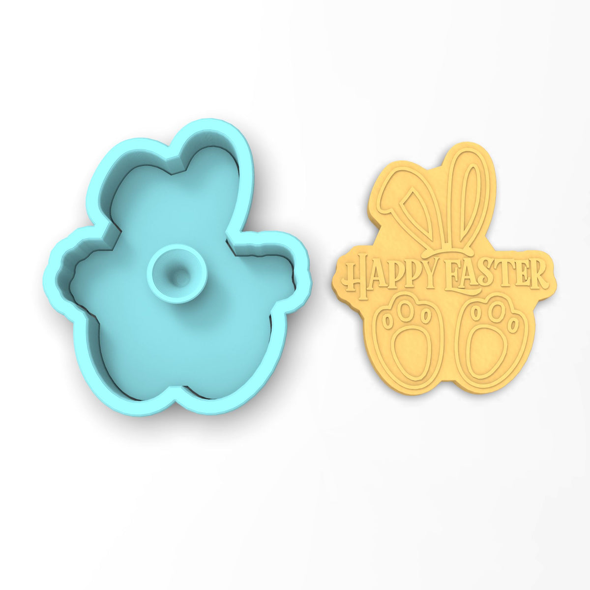 Happy Easter Bunny Cookie Cutter | Stamp | Stencil #1