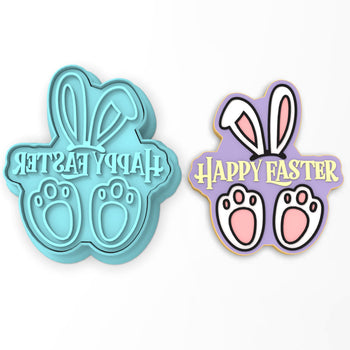 Happy Easter Bunny Cookie Cutter | Stamp | Stencil #1