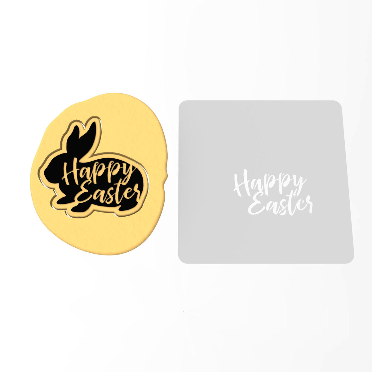 Happy Easter Bunny Cookie Cutter | Stamp | Stencil #4