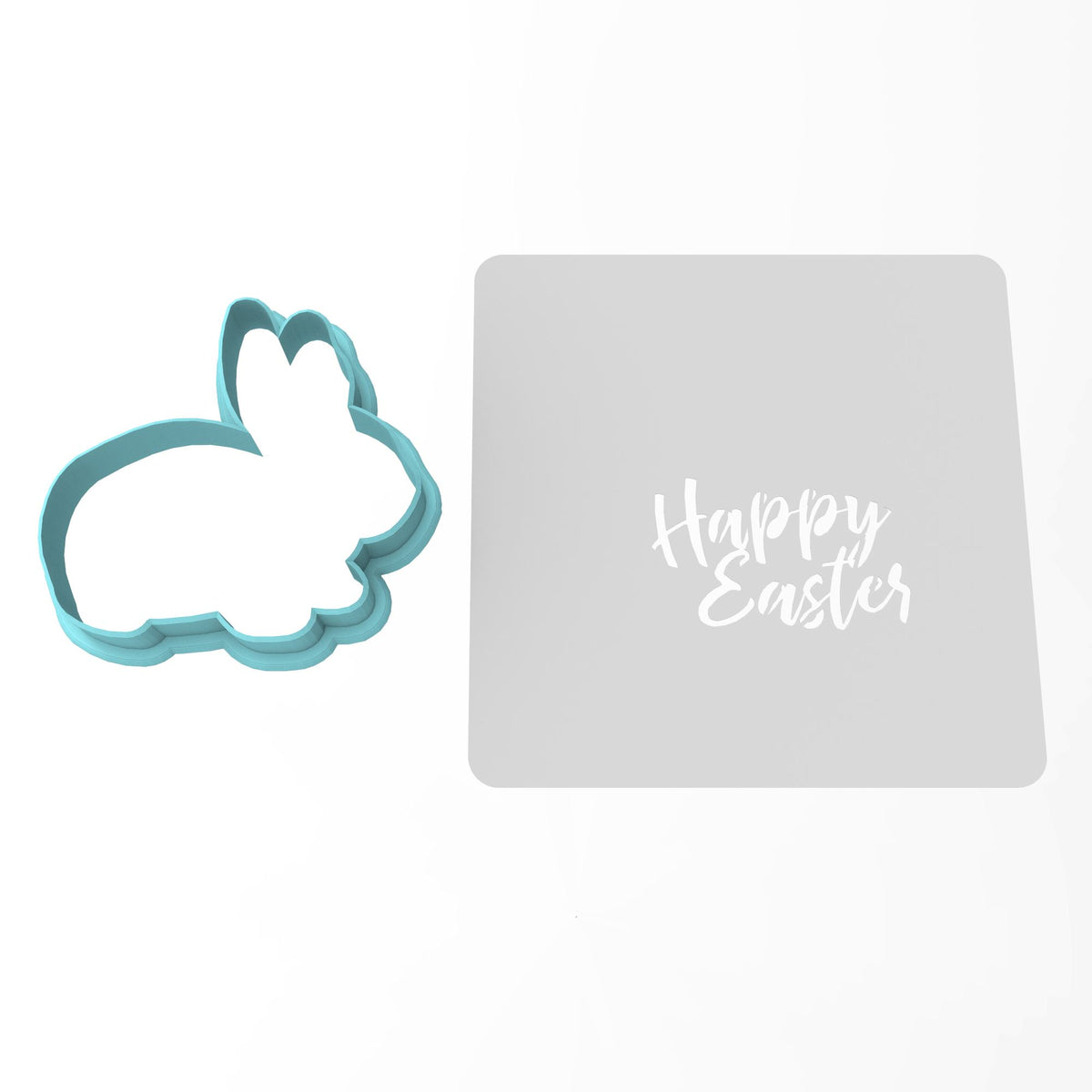 Happy Easter Bunny Cookie Cutter | Stamp | Stencil #4