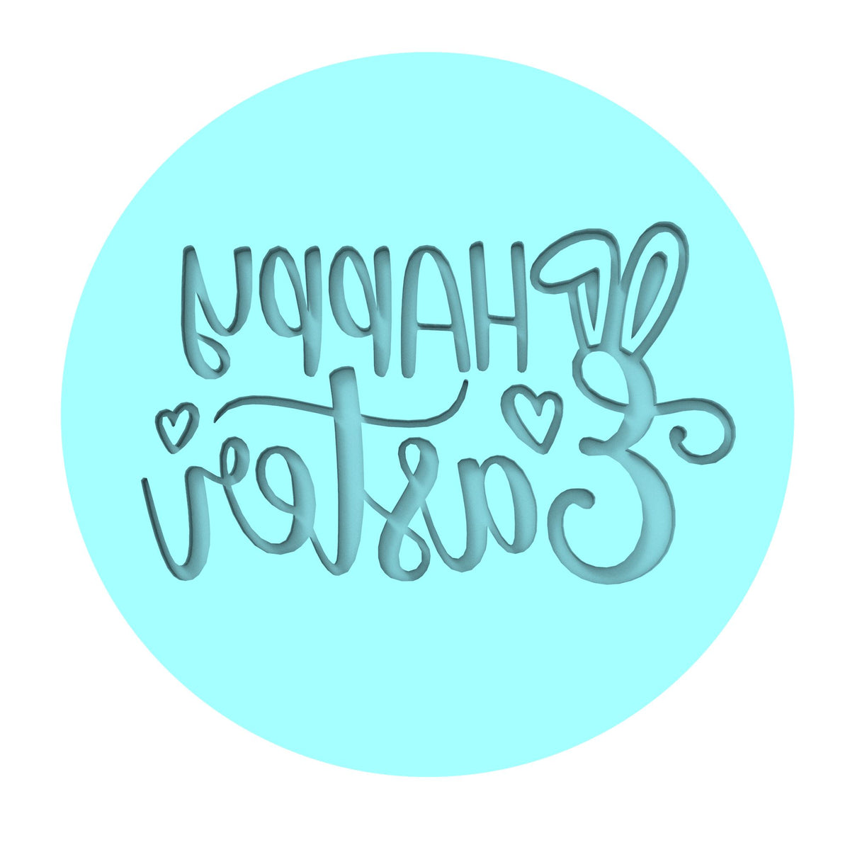 Happy Easter Bunny Ears Hearts Cookie Cutter | Stamp | Stencil Animals & Dinosaurs Cookie Cutter Lady MINI - 2 Inches (5cm) Debosser ONLY 