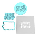 Happy Easter Bunny Ears Hearts Cookie Cutter | Stamp | Stencil Animals & Dinosaurs Cookie Cutter Lady MINI - 2 Inches (5cm) **FULL SET BUNDLE** Cutter + Stamp + Stencil + Debosser **BEST DEAL** 