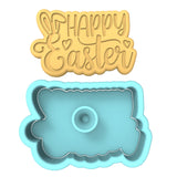 Happy Easter Bunny Ears Hearts Cookie Cutter | Stamp | Stencil Animals & Dinosaurs Cookie Cutter Lady 