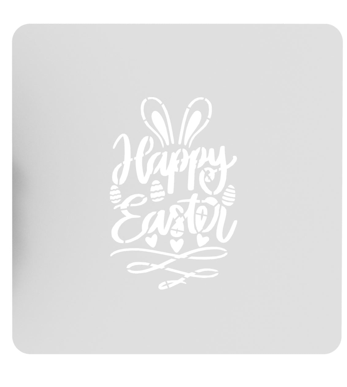 Happy Easter Bunny Ears Hearts Cookie Cutter | Stamp | Stencil Animals & Dinosaurs Cookie Cutter Lady MINI - 2 Inches (5cm) Stencil ONLY 