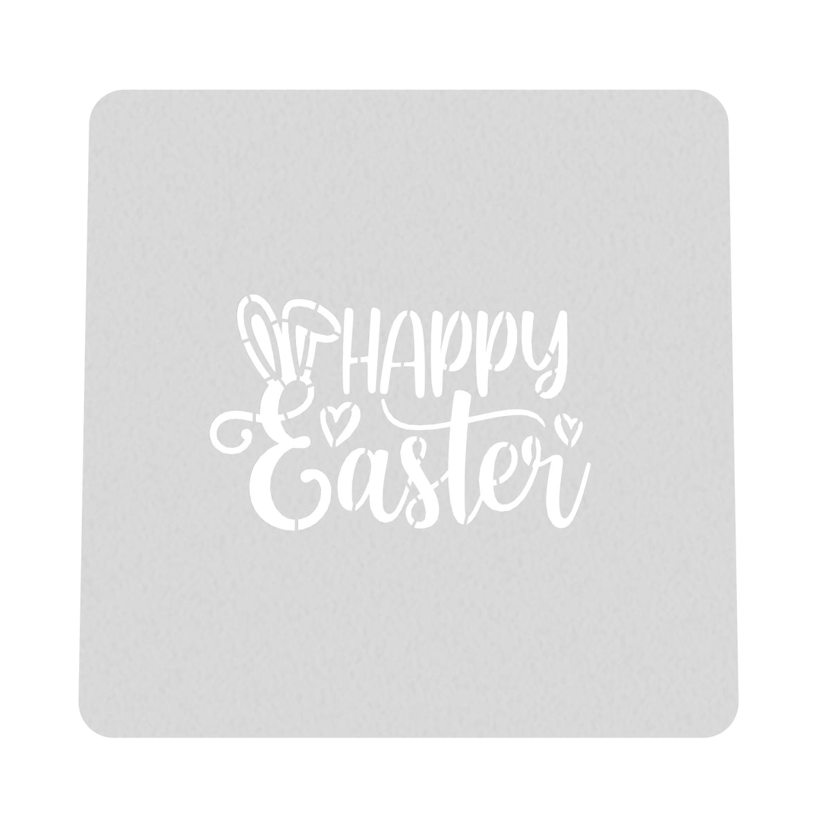 Happy Easter Bunny Ears Hearts Cookie Cutter | Stamp | Stencil Animals & Dinosaurs Cookie Cutter Lady MINI - 2 Inches (5cm) Stencil ONLY 