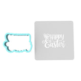 Happy Easter Bunny Ears Hearts Cookie Cutter | Stamp | Stencil Animals & Dinosaurs Cookie Cutter Lady MINI - 2 Inches (5cm) **BUNDLE** Cutter + Stencil 