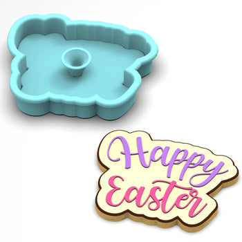 Happy Easter Cookie Cutter Stamp & Outline #1
