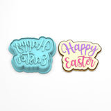 Happy Easter Cookie Cutter Stamp & Outline #1