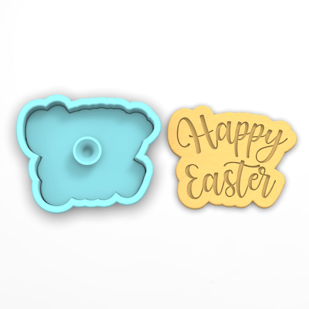 Happy Easter Cookie Cutter Stamp & Outline #1