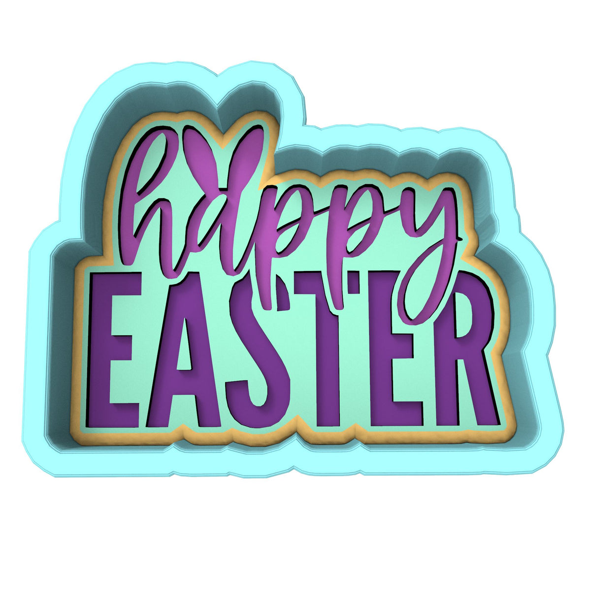 Happy Easter Cookie Cutter | Stamp | Stencil #B Animals & Dinosaurs Cookie Cutter Lady 
